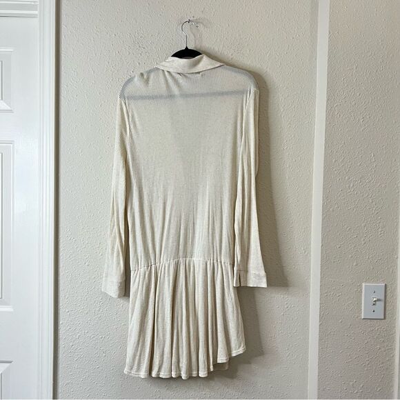 Free People X REVOLVE Lively Long Sleeve Romper Cream Oatmeal Size Medium - Picture 7 of 10
